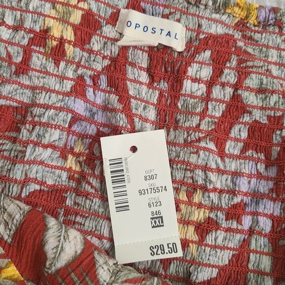 Aeropostale Tropical Button-Front Crop Tank Top NWT Size XXL - Picture 5 of 11